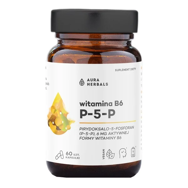 Witamina B6 P-5-P 6 mg 60 kapsułek [Aura Herbals] - Aura Herbals