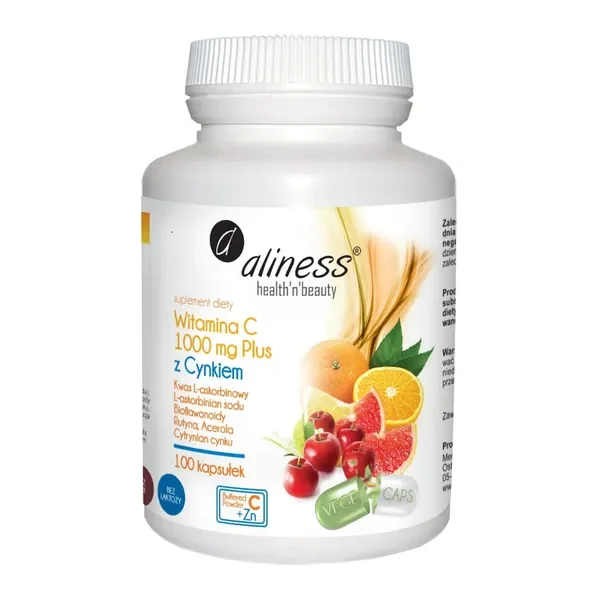 Witamina C 1000 mg Plus z cynkiem 100 kapsułek [Aliness] - Aliness Health'N'Beauty