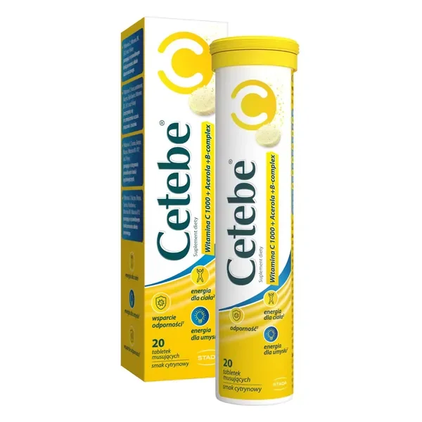 Witamina C 1000mg + Acerola + B-complex 20 tabletek [Cetebe] - Cetebe