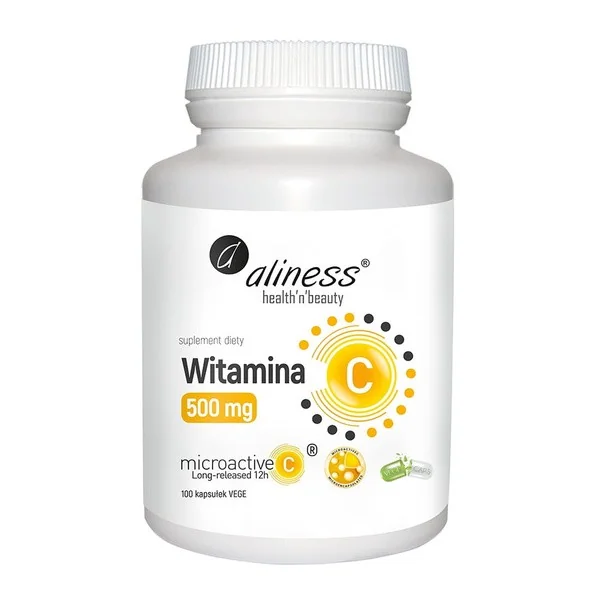 Witamina C 500 mg microactive 12h 100 kapsułek [Aliness] - Aliness Health'N'Beauty