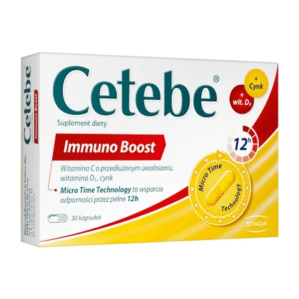 Witamina C 500mg + Cynk + Witamina D3 30 kapsułek [Cetebe] - Cetebe