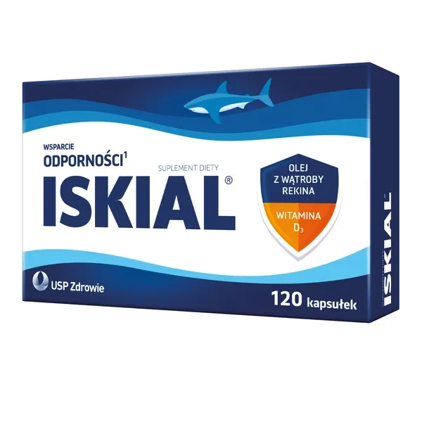 Witamina D3 12,5 µg + Olej z wątroby rekina 120 kapsułek [Iskial] - Iskial