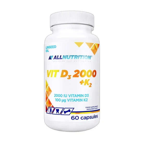 Witamina D3 2000 IU + K2 100 µg 60 kapsułek [ALLNUTRITION] - ALLNUTRITION