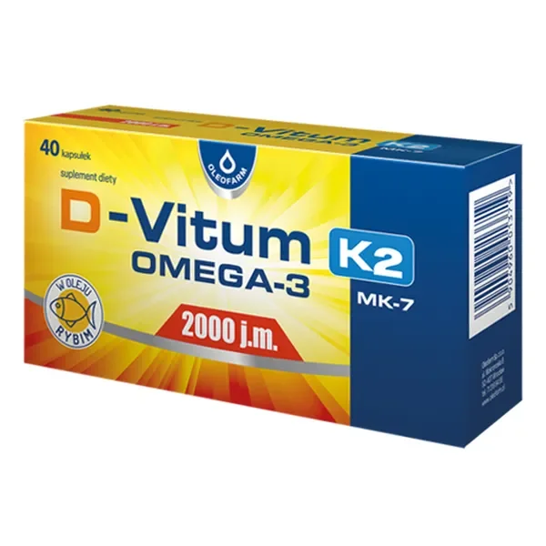 Witamina D3 2000 IU + K2 MK-7 + Omega-3 40 kapsułek [D-Vitum] - D-Vitum