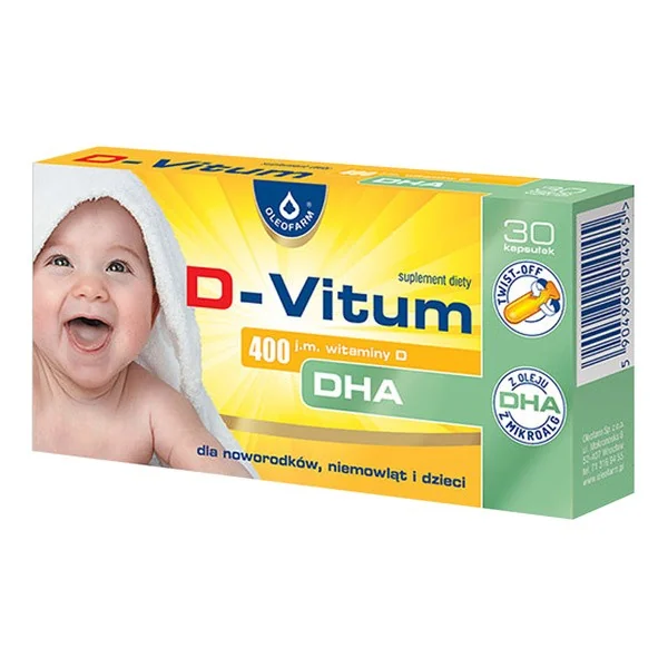Witamina D3 400 IU + DHA 100mg 30 kapsułek [D-Vitum] - D-Vitum