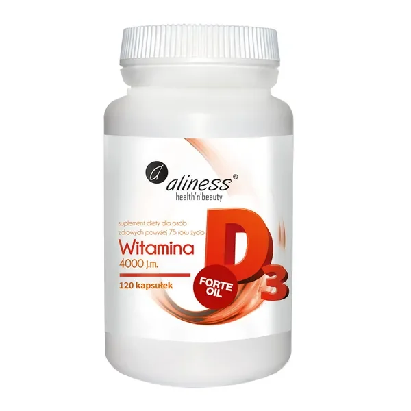 Witamina D3 4000 IU 120 kapsułek [Aliness] - Aliness Health'N'Beauty