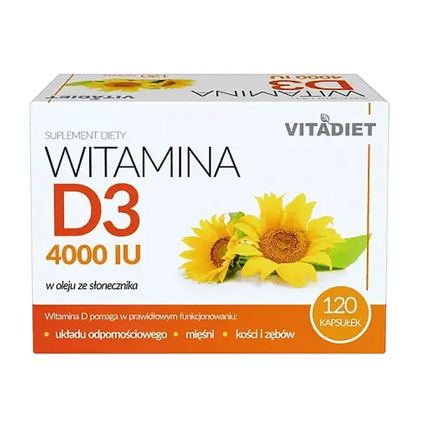 Witamina D3 4000 IU 120 kapsułek [Vitadiet] - Vitadiet