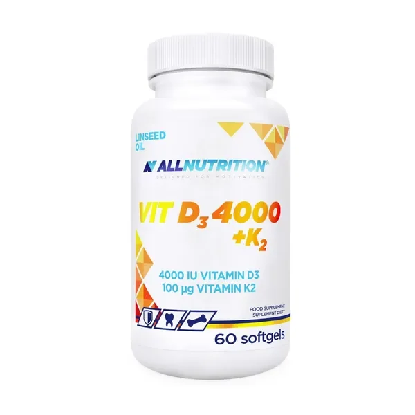 Witamina D3 4000 IU + K2 100 µg 60 kapsułek [ALLNUTRITION] - ALLNUTRITION