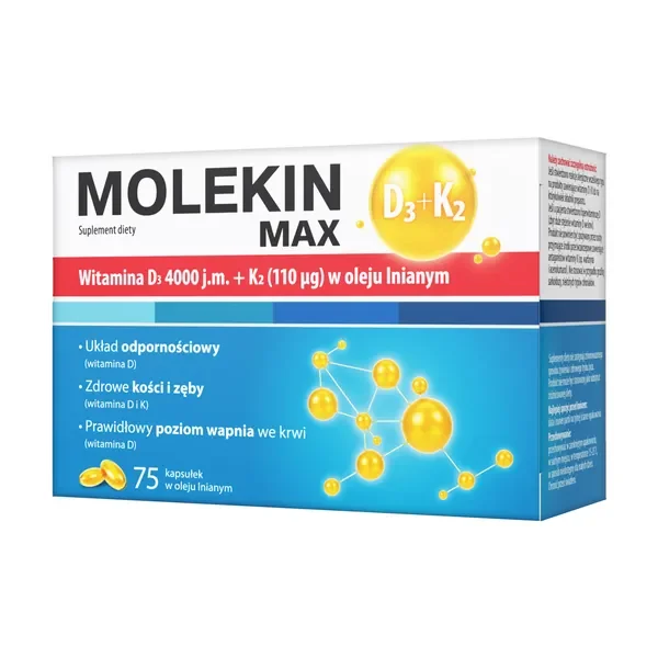 Witamina D3 4000 IU + K2 110 µg 75 kapsułek [Molekin] - Molekin