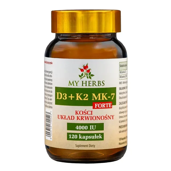 Witamina D3 4000 IU + K2 MK-7 150 µg 120 kapsułek [My Herbs] - My Herbs