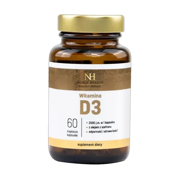 Witamina D3 50 µg 60 kapsułek [Noble Health] - Noble Health