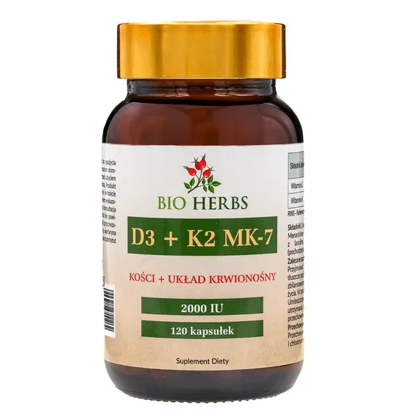 Witamina D3 50 µg + K2 75 µg 120 kapsułek [My Herbs] - My Herbs