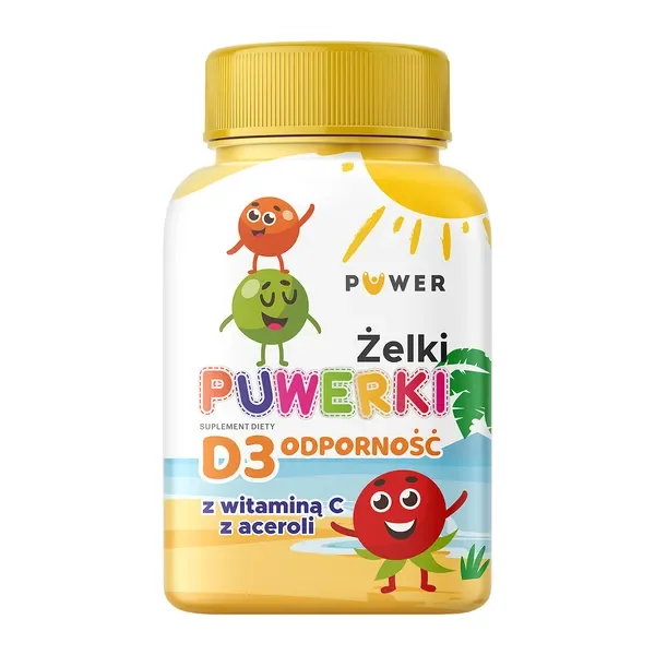Witamina D3 + C 10 μg + 12 mg 50 żelków [Puwer] - Puwer