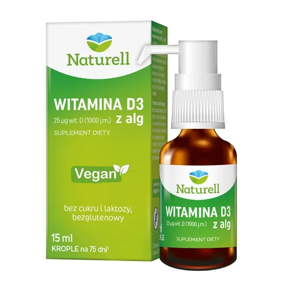 Witamina D3 z alg krople 15 ml [Naturell] - Naturell