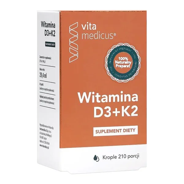 Witamina D3+K2 2000 IU krople 29,4 ml [VitaMedicus] - VitaMedicus