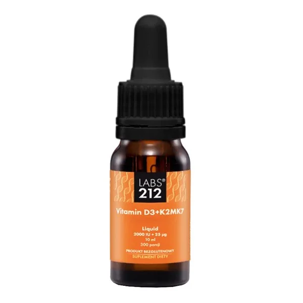 Witamina D3+K2MK7 2000IU+25mcg krople 10ml [LABS212] - LABS212