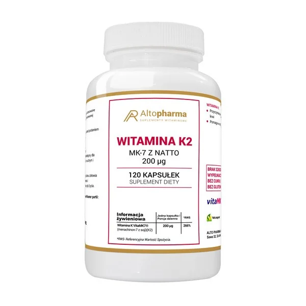 Witamina K2 MK-7 200 µg 120 kapsułek [Alto Pharma] - Alto Pharma