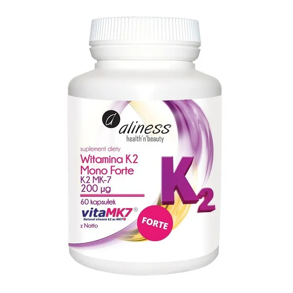 Witamina K2 MK-7 200 µg 60 kapsułek [Aliness] - Aliness Health'N'Beauty