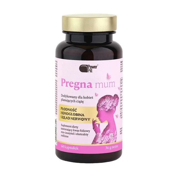 Witaminy prenatalne z kwasem foliowym 400µg 60 kapsułek [Power Pill] - Power Pill