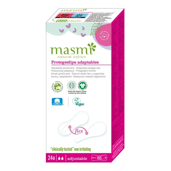 Wkładki ekologiczne elastyczne bawełna organiczna 24 szt [Masmi Natural] - Masmi Natural