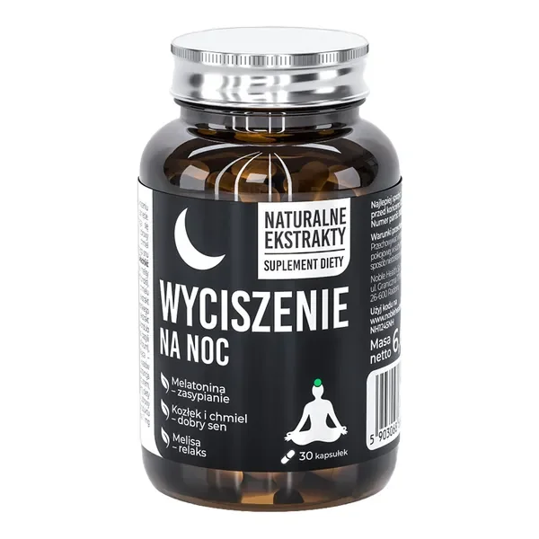 Wyciszenie na noc z melisą, kozłkiem, chmielem i melatoniną 30 kapsułek [MyBest] - MyBest