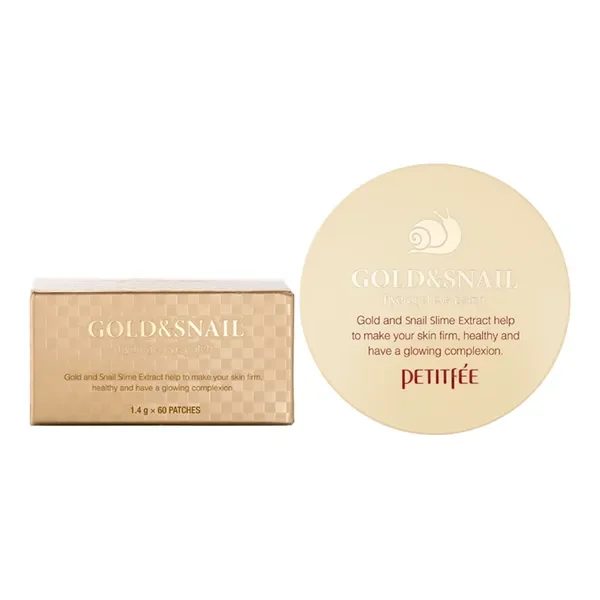Wygładzające hydrożelowe płatki pod oczy ze złotem i śluzem ślimaka 60 szt. [Petitfee] - Petitfee