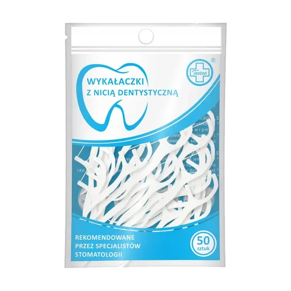 Wykałaczki z nicią dentystyczną 50 szt [Testeo] - Testeo