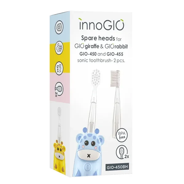 Wymienne główki do szczoteczki GIOgiraffe & GIOrabbit 2 szt [InnoGIO] - InnoGIO Polska