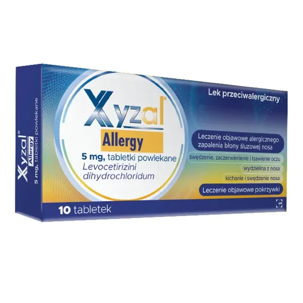 Xyzal Allergy lewocetyryzyna 5 mg 10 tabletek - Xyzal