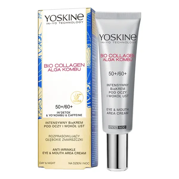 Yoskine Bio Collagen Bio-Krem pod oczy i wokół ust 50+/60+ 15ml - YOSKINE