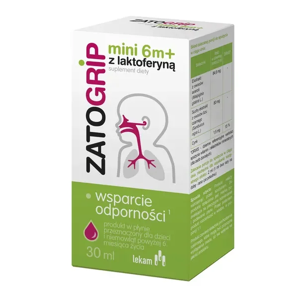 Zatogrip mini 6 m+ z laktoferyną krople 30 ml [Zatogrip] - Zatogrip