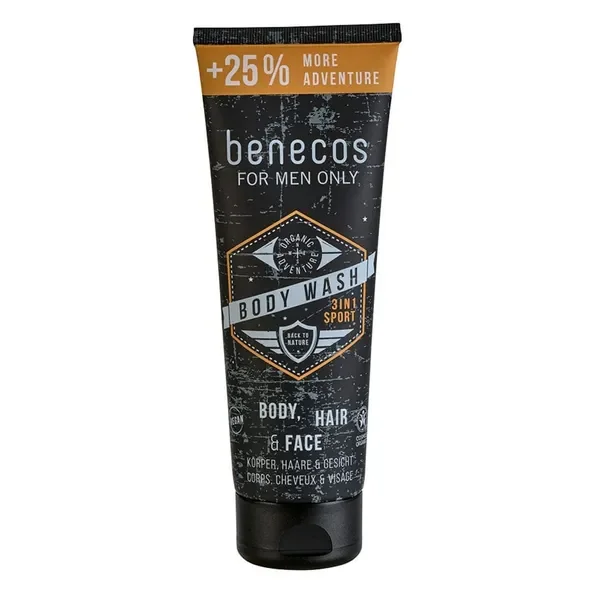 Żel 3w1 Sport do mycia ciała, twarzy i włosów 250ml [Benecos] - Benecos