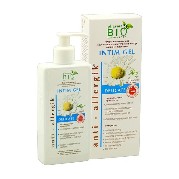 Żel do higieny intymnej Delicate z bisabolem, alantoniną i D-Pantenolem 250ml [Pharma Bio Laboratory] - Pharma Bio Laboratory
