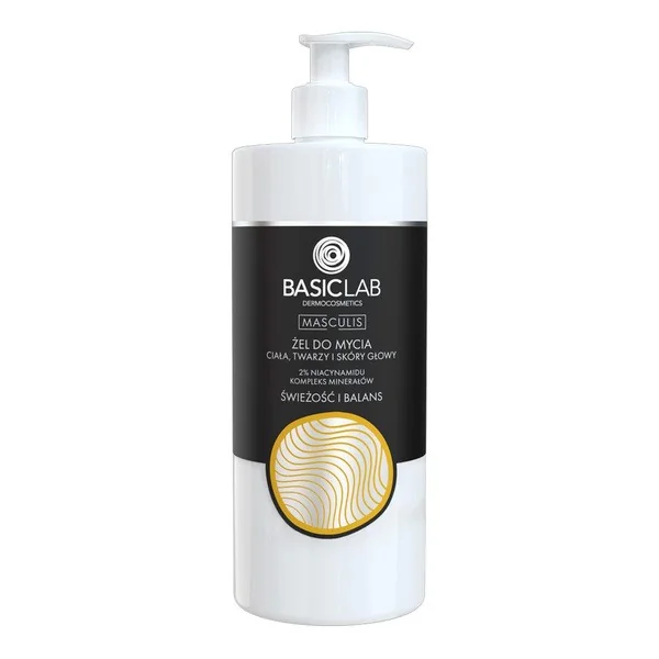 Żel do mycia ciała, twarzy i skóry głowy Świeżość i Balans 500ml [BasicLab] - BasicLab