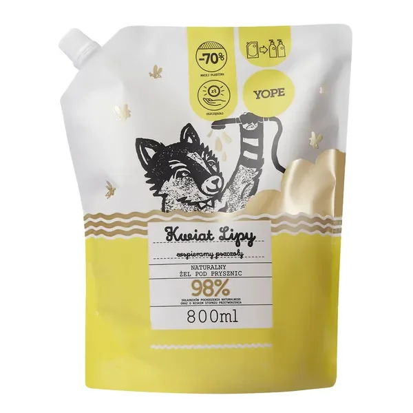 Żel pod prysznic Kwiat lipy refill 800ml [Yope] - Yope