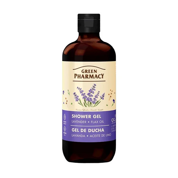 Żel pod prysznic lawenda i olej lniany 500ml [Green Pharmacy] - Green Pharmacy