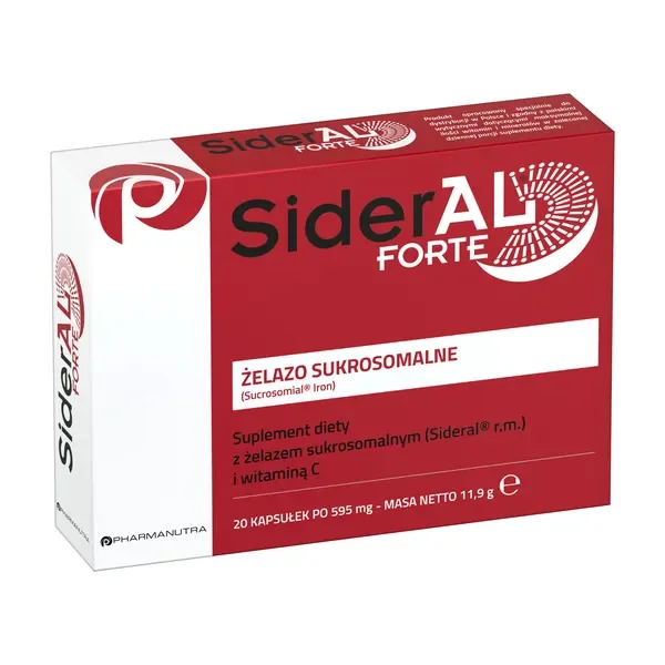 Żelazo 30mg + Witamina C 70mg 20 kapsułek [SiderAL] - SiderAL