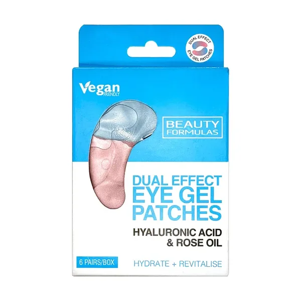 Żelowe płatki pod oczy z kwasem hialuronowym i olejem różanym 6 szt. [Beauty Formulas] - Beauty Formulas