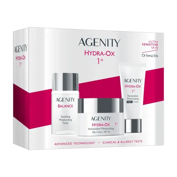 Zestaw Agenity HYDRA-OX 1º krem na dzień SPF 20 50ml + krem na noc 25ml + Balance tonik 50ml - Agenity