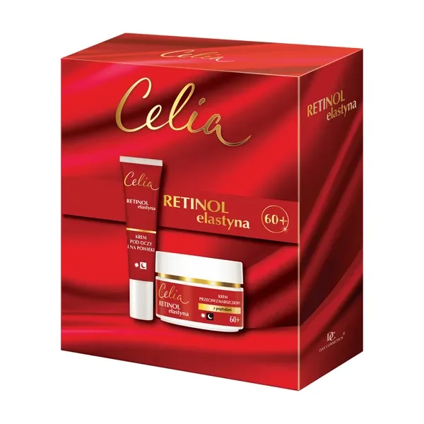 Zestaw Celia Retinol & Elastyna krem przeciwzmarszczkowy 60+ 50ml + krem pod oczy 15ml [Celia] - Celia