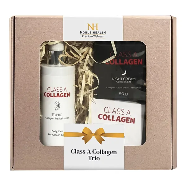Zestaw Class A Collagen TRIO krem na dzień + krem na noc + tonik [Noble Health] - Noble Health