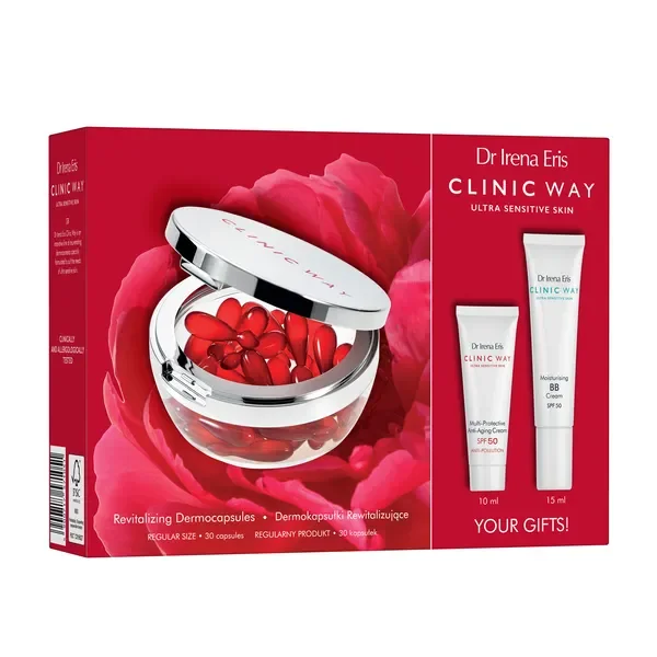 Zestaw Dr Irena Eris Clinic Way kapsułki rewitalizujące 30 szt. + krem SPF50 11 ml + krem BB SPF50 15 ml [Dr Irena Eris] - Dr Irena Eris
