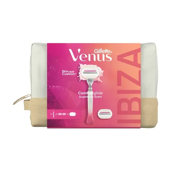 Zestaw Gillette Venus maszynka do golenia z ostrzem wymiennym i kosmetyczką [Venus] - Venus
