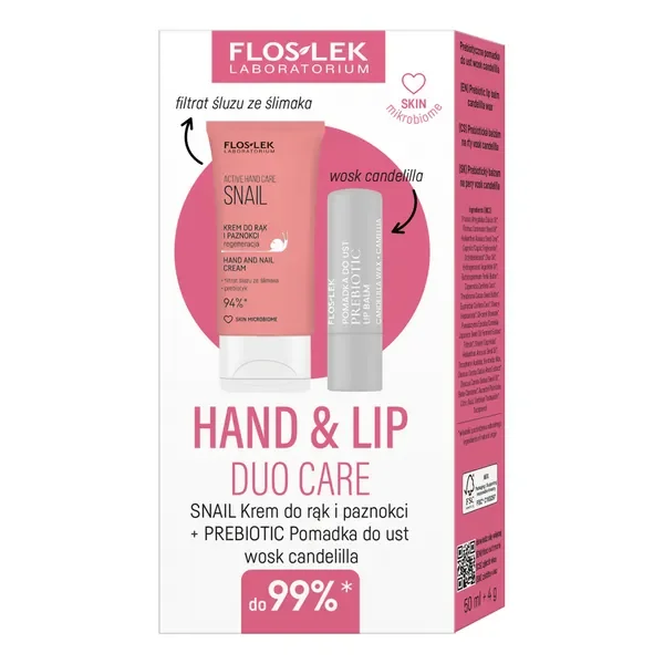 Zestaw Hand & Lip Duo Care Snail krem do rąk 50ml + pomadka do ust 4g [FlosLek] - FlosLek Laboratorium
