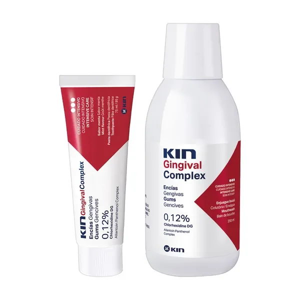 Zestaw Kin Gingival Complex: płyn do płukania jamy ustnej 250 ml + pasta do zębów 75 ml [Kin Gingival] - Kin Gingival
