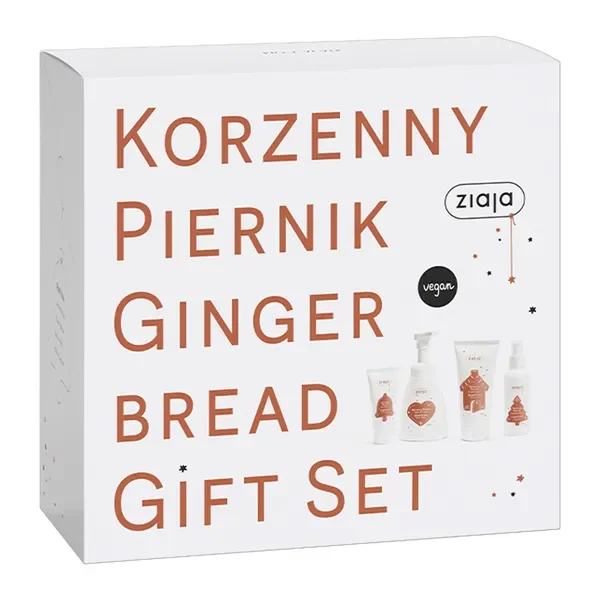Zestaw Korzenny Piernik - pianka do mycia 250ml + mgiełka do ciała 100ml + żel pod prysznic 160ml + krem do rąk 50ml [Ziaja] - Ziaja