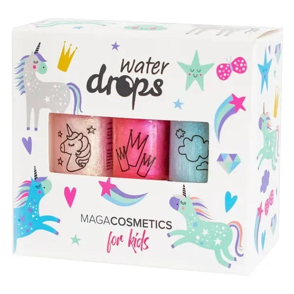 Zestaw lakierów wodnych dla dzieci W zimowej Krainie Czarów 3x6ml [Maga Cosmetics] - Maga Cosmetics