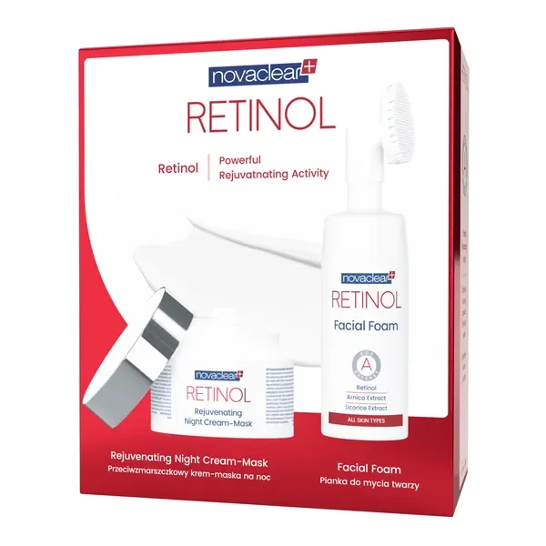 Zestaw Novaclear Retinol przeciwzmarszczkowy krem-maska na noc 50ml + pianka do mycia twarzy 100ml [Novaclear] - Novaclear