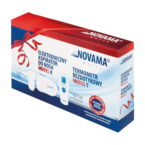 Zestaw Novama White termometr bezdotykowy + elektryczny aspirator do nosa [NOVAMA] - NOVAMA