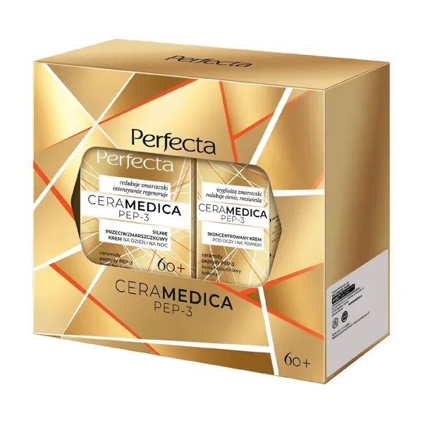 Zestaw Perfecta Ceramedica przeciwzmarszczkowy krem do twarzy 60+ 50ml + krem pod oczy 15ml [Perfecta] - Perfecta